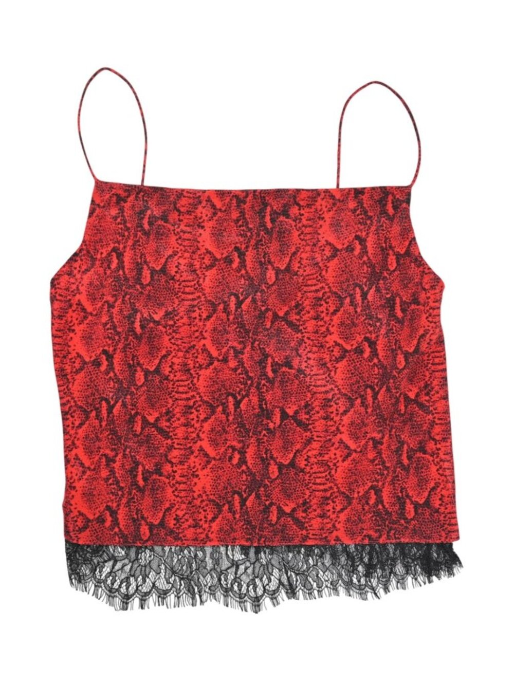 Alice & Olivia Harmon Tiered Drapey Slip Tank in Snake Cherry & Black
